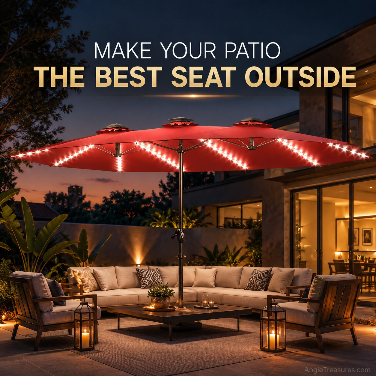 SolarGlow™ 15FT Double-Sided Patio Umbrella