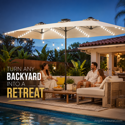 SolarGlow™ 15FT Double-Sided Patio Umbrella