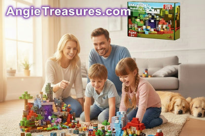 300pc Set Magnetic Building Blocks + Storage Box