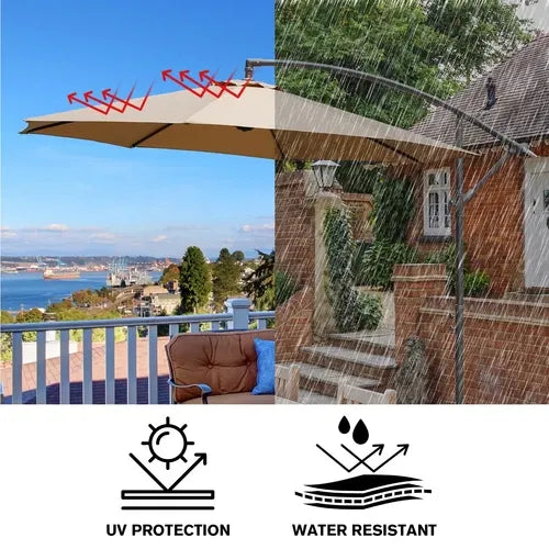 ShadeArc™ 10FT Cantilever Patio Umbrella with Base