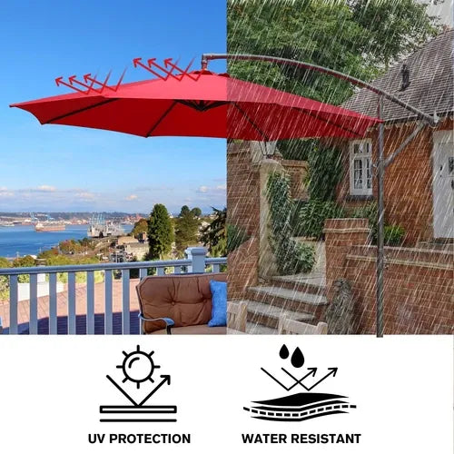 ShadeArc™ 10FT Cantilever Patio Umbrella with Base