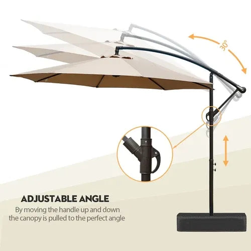 ShadeArc™ 10FT Cantilever Patio Umbrella with Base