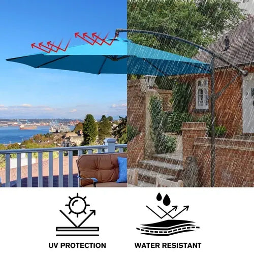 ShadeArc™ 10FT Cantilever Patio Umbrella with Base