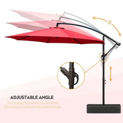 ShadeArc™ 10FT Cantilever Patio Umbrella with Base