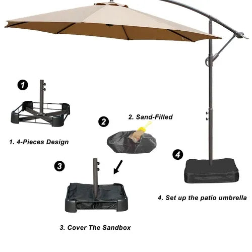 ShadeArc™ 10FT Cantilever Patio Umbrella with Base
