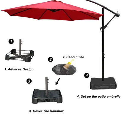 ShadeArc™ 10FT Cantilever Patio Umbrella with Base