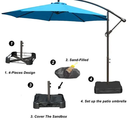 ShadeArc™ 10FT Cantilever Patio Umbrella with Base