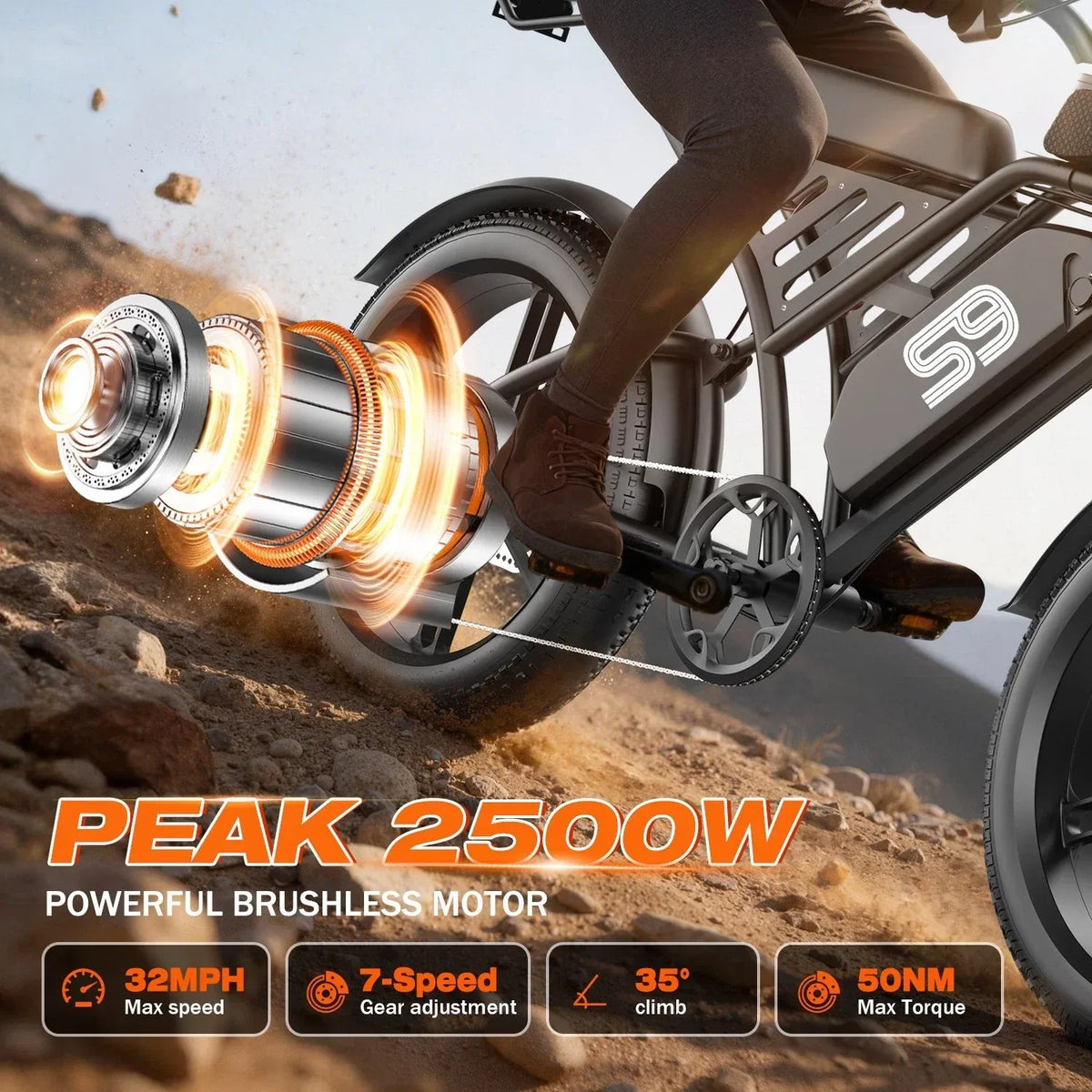 ApexRide™ 20″ Fat-Tire E-Bike