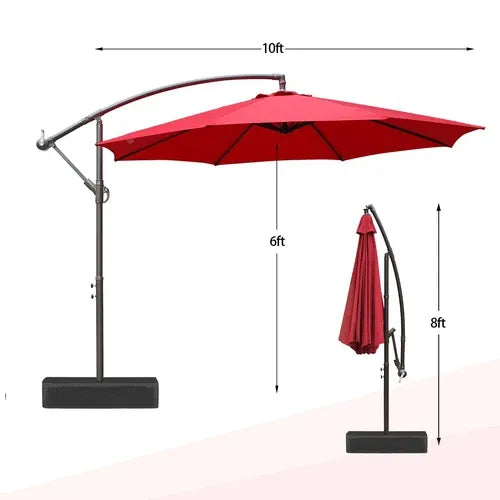 ShadeArc™ 10FT Cantilever Patio Umbrella with Base