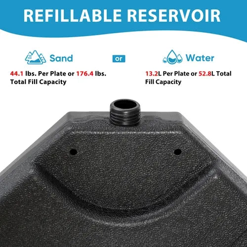 PatioAnchor™ 4-Piece Fillable Umbrella Base