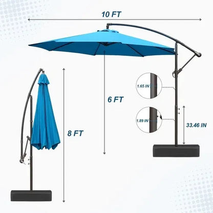 ShadeArc™ 10FT Cantilever Patio Umbrella with Base