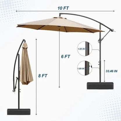 ShadeArc™ 10FT Cantilever Patio Umbrella with Base