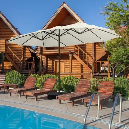 PatioHaven™ 15FT Double-Sided Patio Umbrella with Base