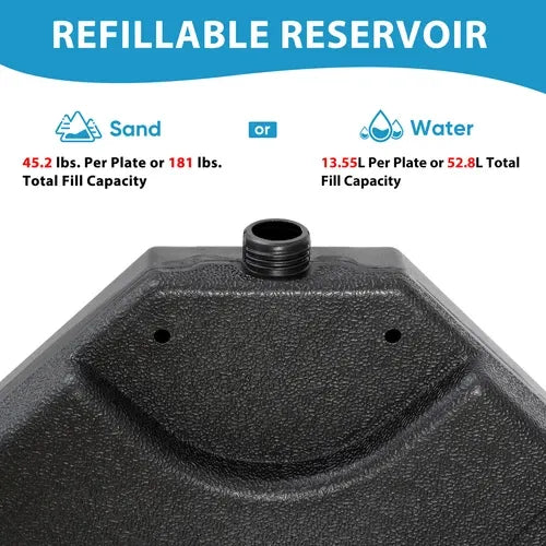 PatioAnchor™ 4-Piece Fillable Umbrella Base