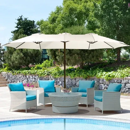 PatioHaven™ 15FT Double-Sided Patio Umbrella with Base