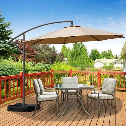 ShadeArc™ 10FT Cantilever Patio Umbrella with Base
