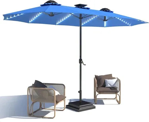 SolarGlow™ 15FT Double-Sided Patio Umbrella