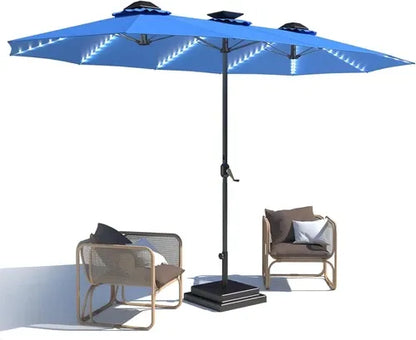 SolarGlow™ 15FT Double-Sided Patio Umbrella