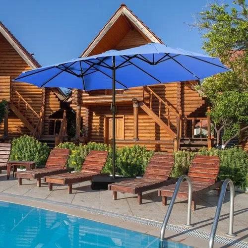 PatioHaven™ 15FT Double-Sided Patio Umbrella with Base