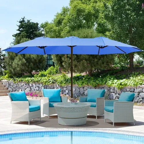 PatioHaven™ 15FT Double-Sided Patio Umbrella with Base