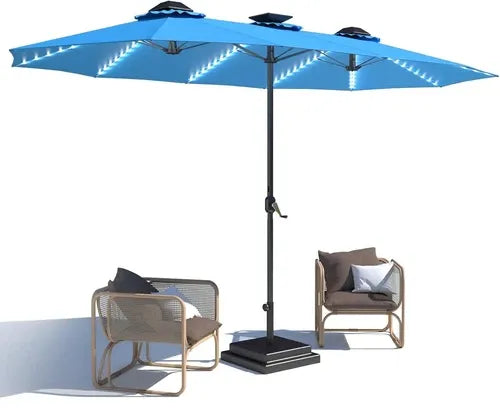 SolarGlow™ 15FT Double-Sided Patio Umbrella