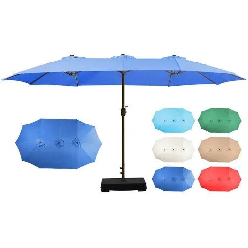 PatioHaven™ 15FT Double-Sided Patio Umbrella with Base