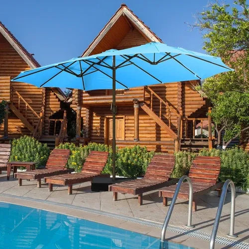 PatioHaven™ 15FT Double-Sided Patio Umbrella with Base