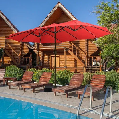 PatioHaven™ 15FT Double-Sided Patio Umbrella with Base