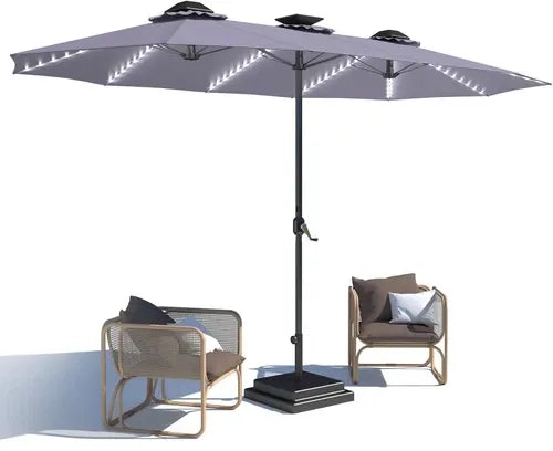 SolarGlow™ 15FT Double-Sided Patio Umbrella