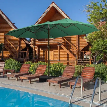 PatioHaven™ 15FT Double-Sided Patio Umbrella with Base
