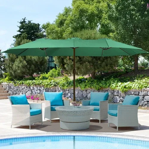 PatioHaven™ 15FT Double-Sided Patio Umbrella with Base