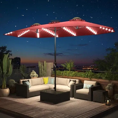 SolarGlow™ 15FT Double-Sided Patio Umbrella
