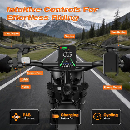 ApexRide™ 20″ Fat-Tire E-Bike