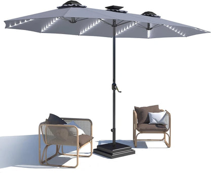 SolarGlow™ 15FT Double-Sided Patio Umbrella